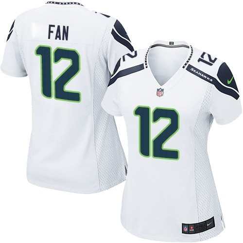 Women's Game 12th Fan Nike Jersey White Road - NFL Seattle Seahawks